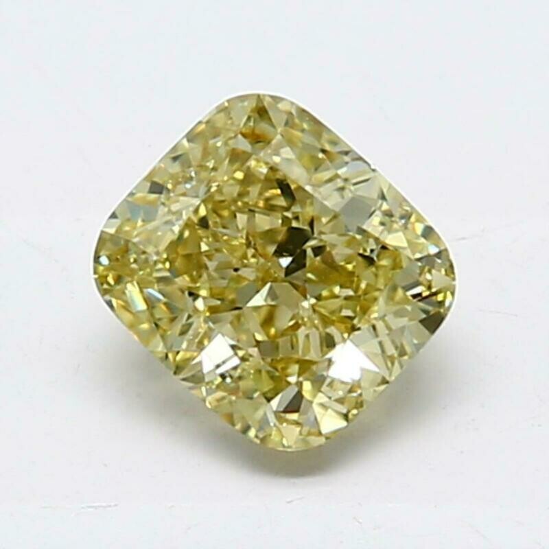 Cushion Cut 1.01 ct Fancy Yellow VS2 Loose Diamond,GIA Certificate