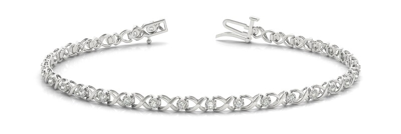 14K Diamond Bangle Italian Made Bracelet