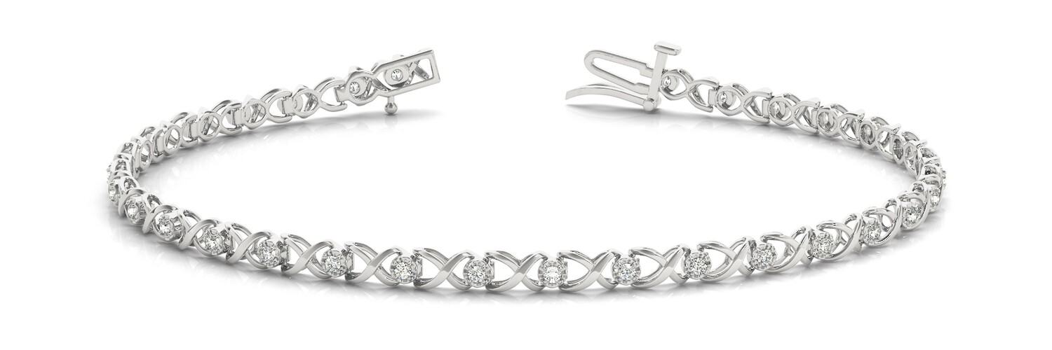 18K Diamond Bangle Italian Made Bracelet, Gold color: White gold