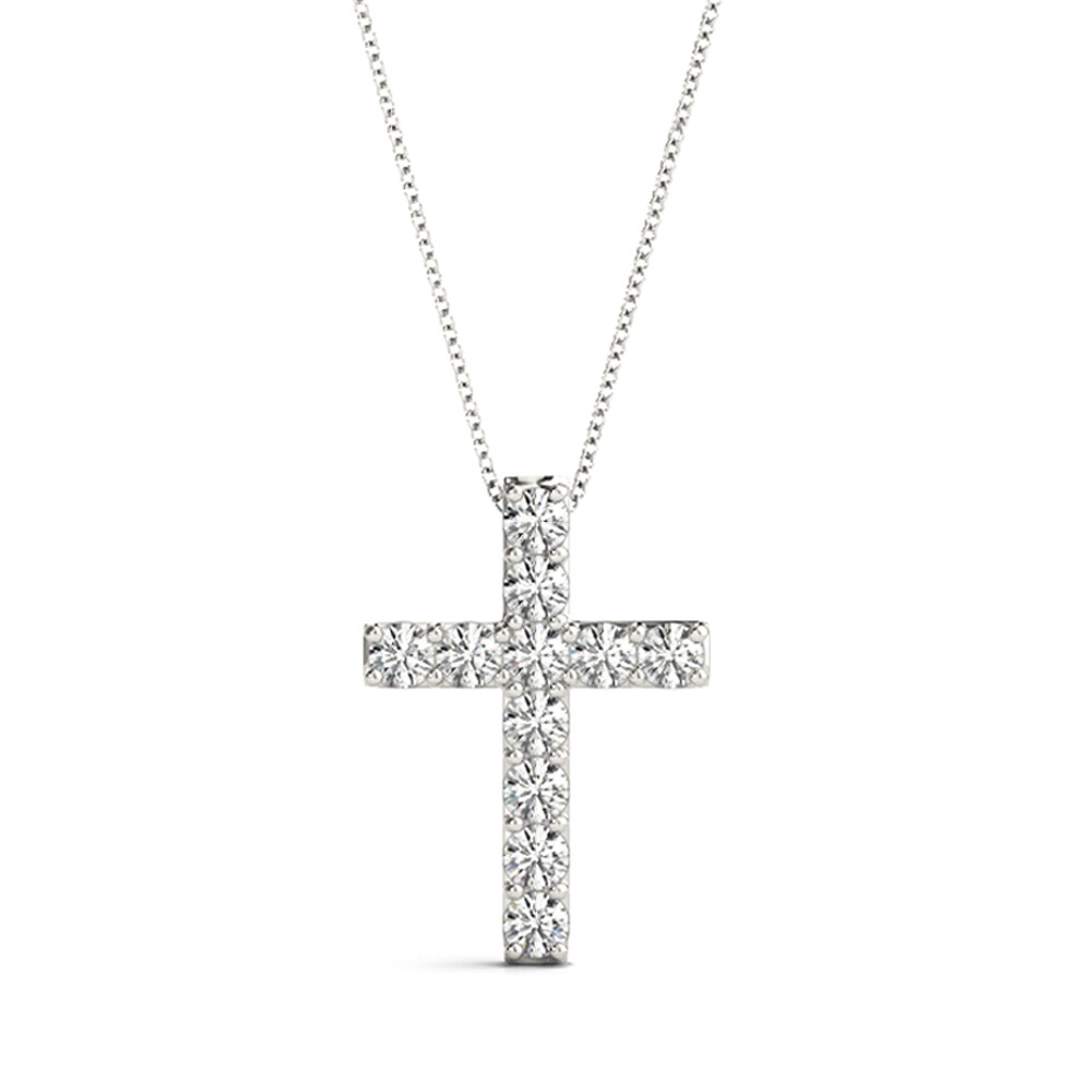 Крест с 11 бриллиантами,золото 585-й пробы