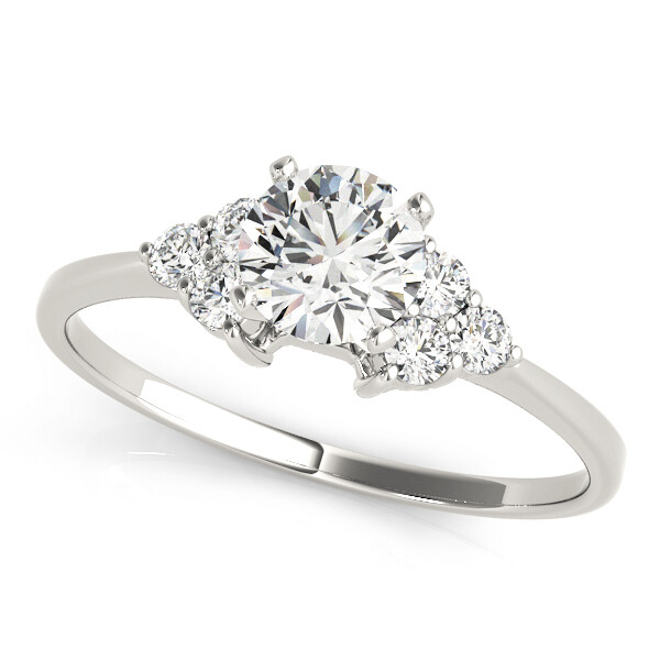 14K Diamond engagement ring cluster sides