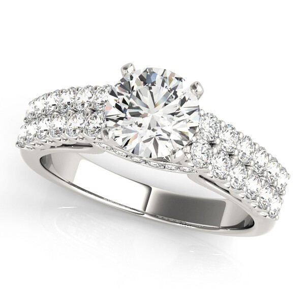 14K Diamond engagement ring multi row