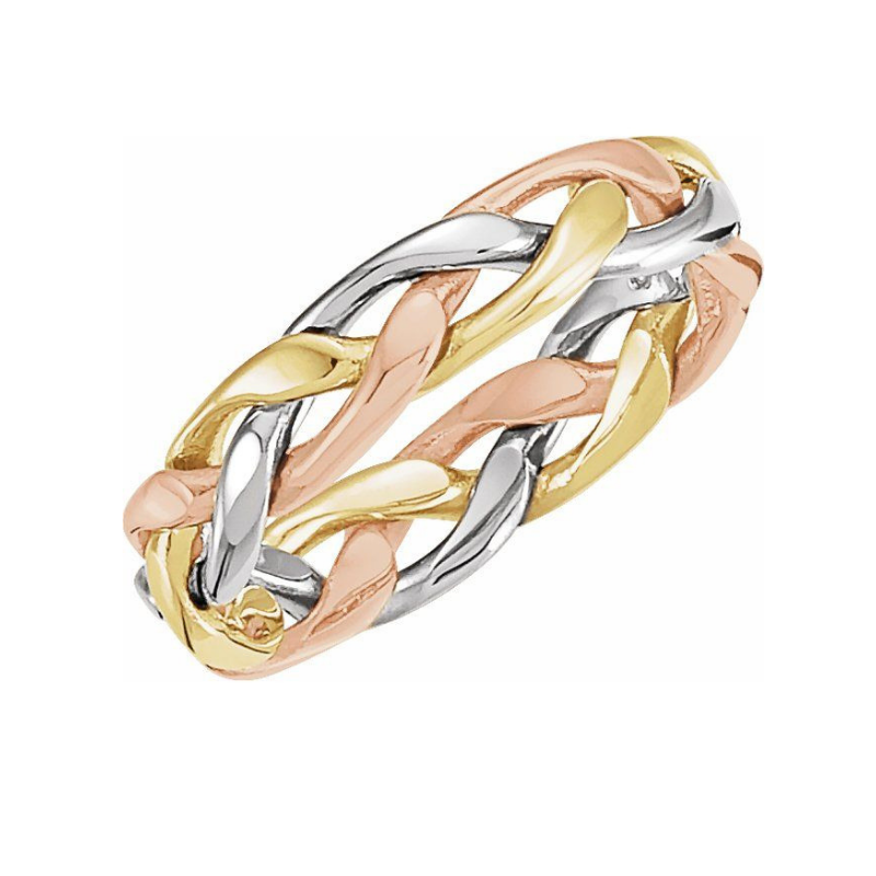 14K Tri-Color 4.75 mm Woven Band