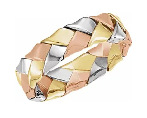 14K Tri-Color 4.75 mm Woven Band
