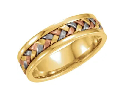 14K Tri-Color 5 mm Woven Band