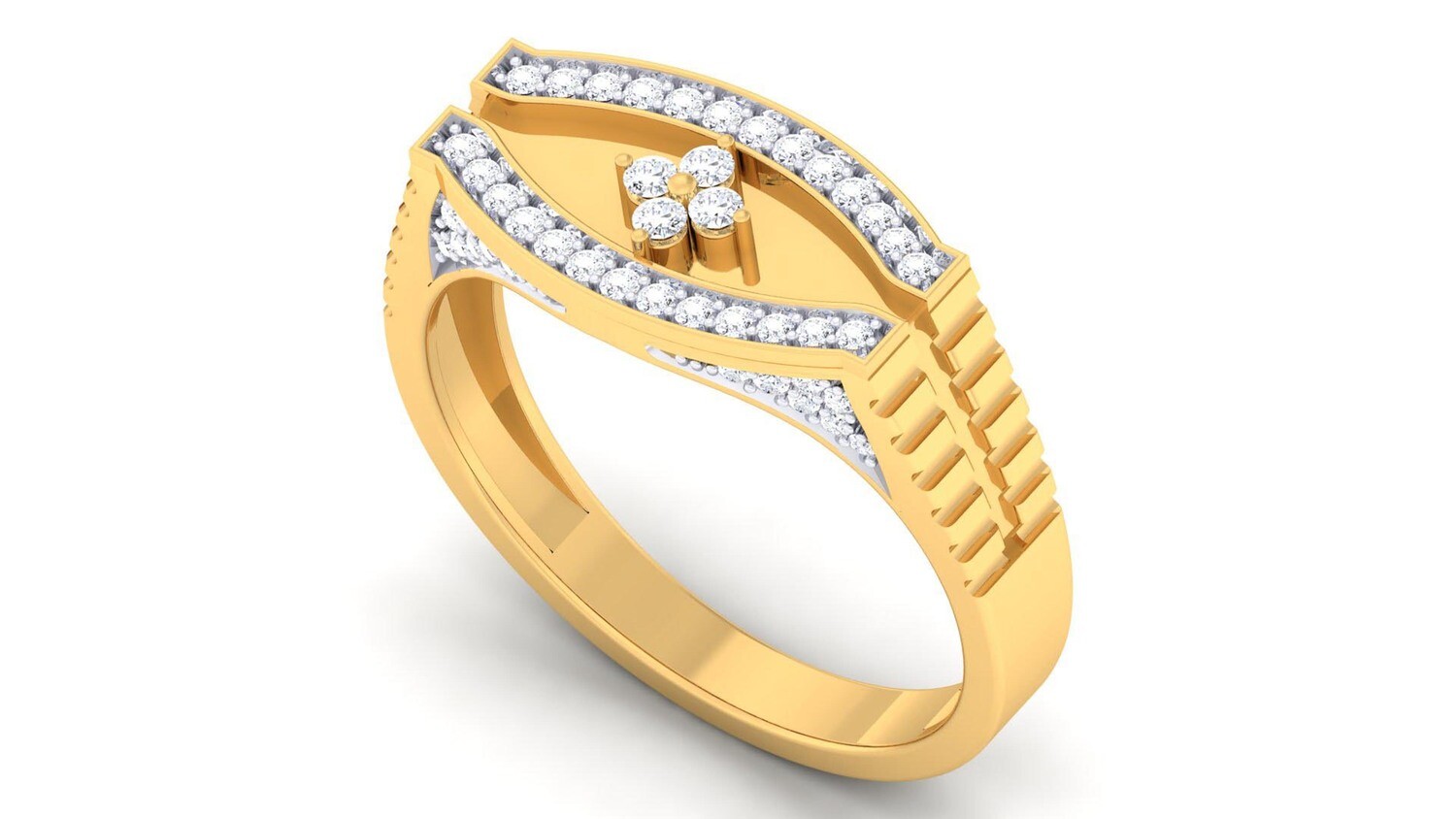 3D CAD jewelry model diamond signet ring