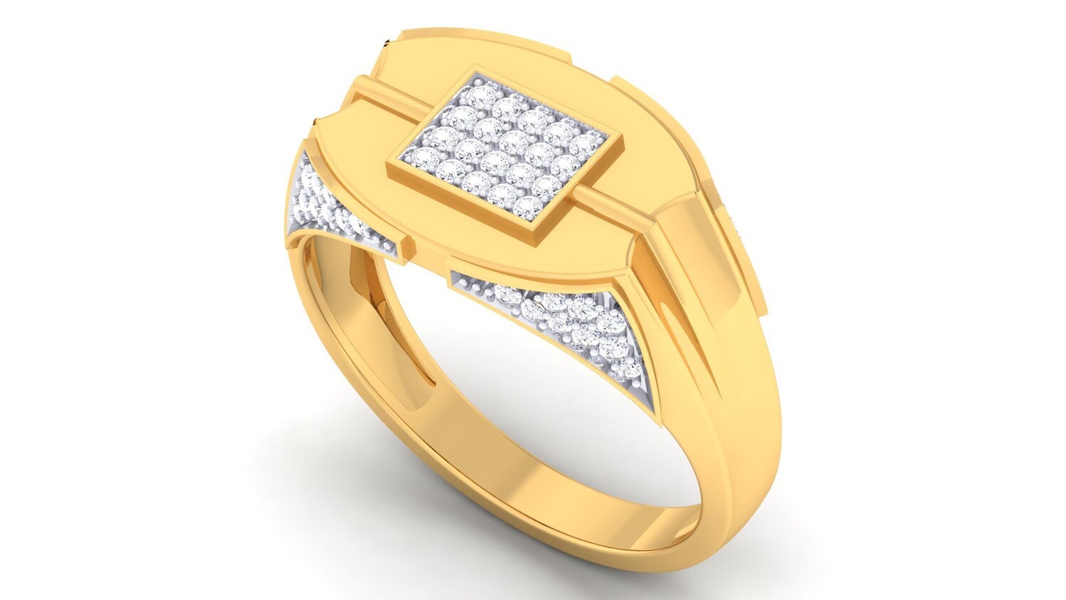 3D CAD jewelry model diamond signet ring