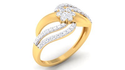 3Д файл, ювелирное кольцо с бриллиантами, помолвочное кольцо