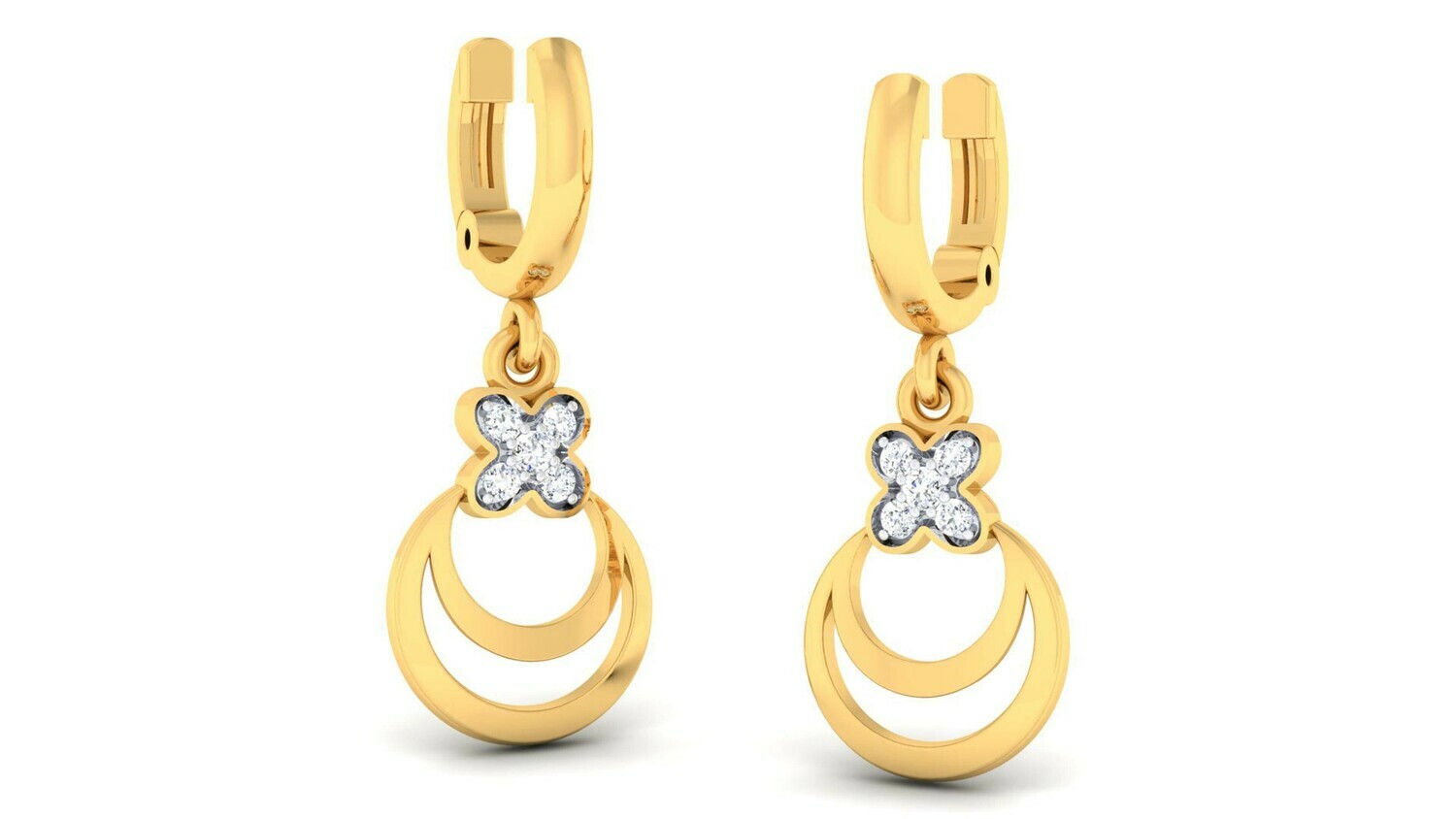 3D CAD jewelry model diamond earrings and pendant