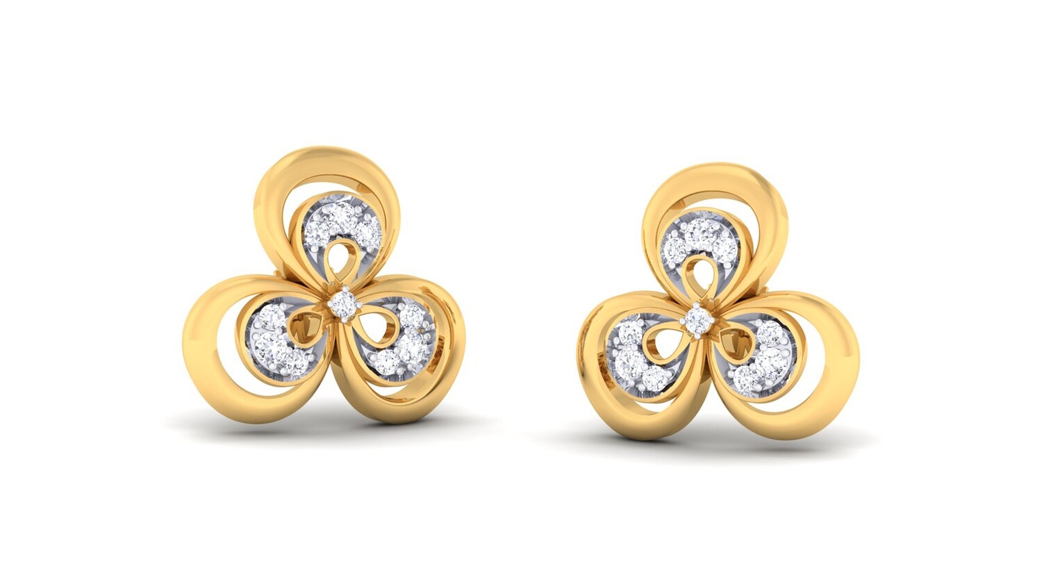 3D CAD jewelry model diamond earrings and pendant