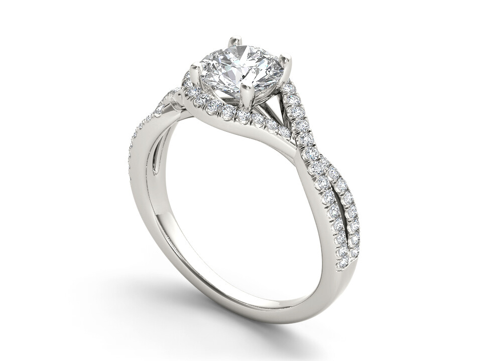 3D CAD jewelry model diamond engagement ring