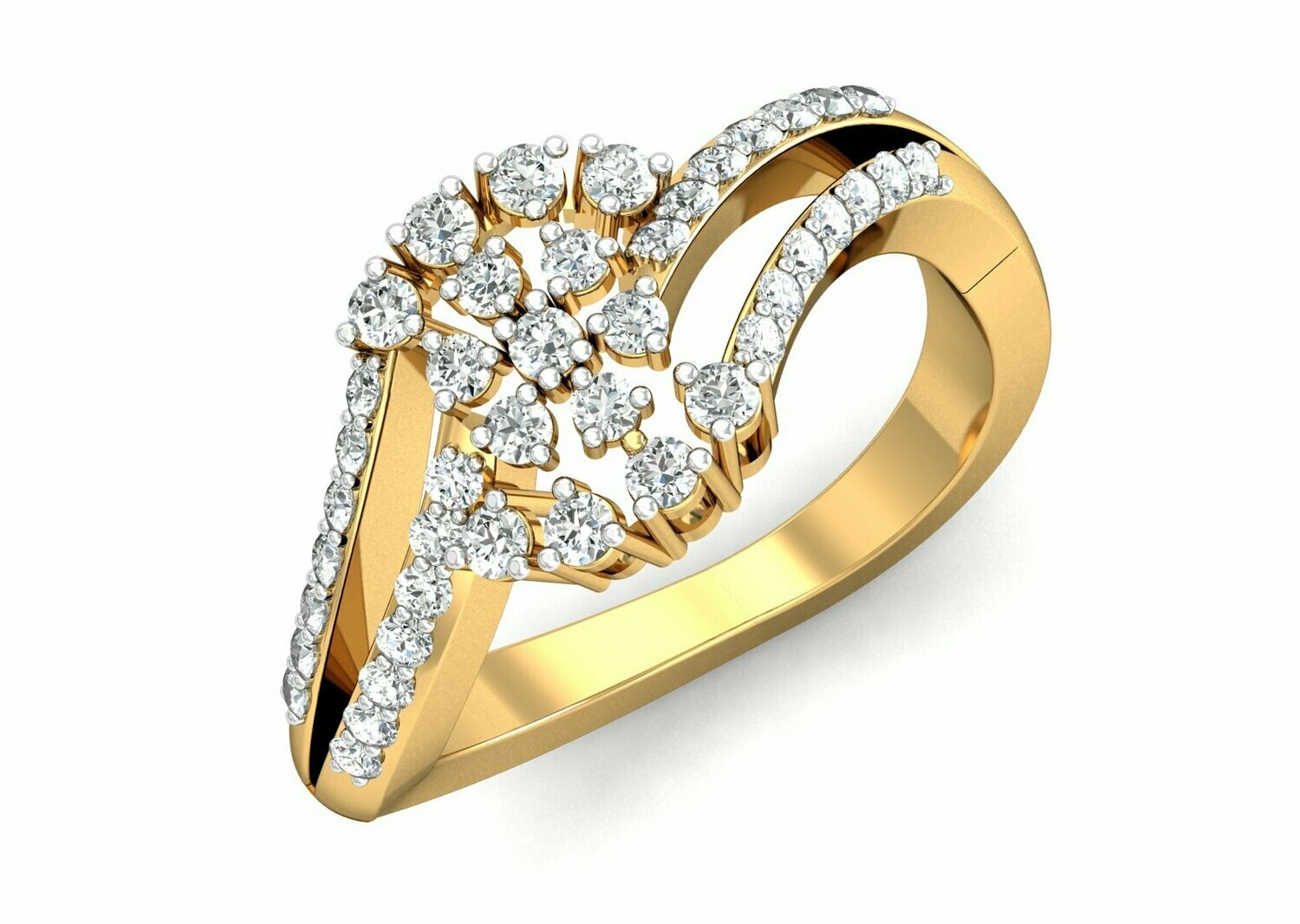 3D CAD jewelry model diamond engagement ring