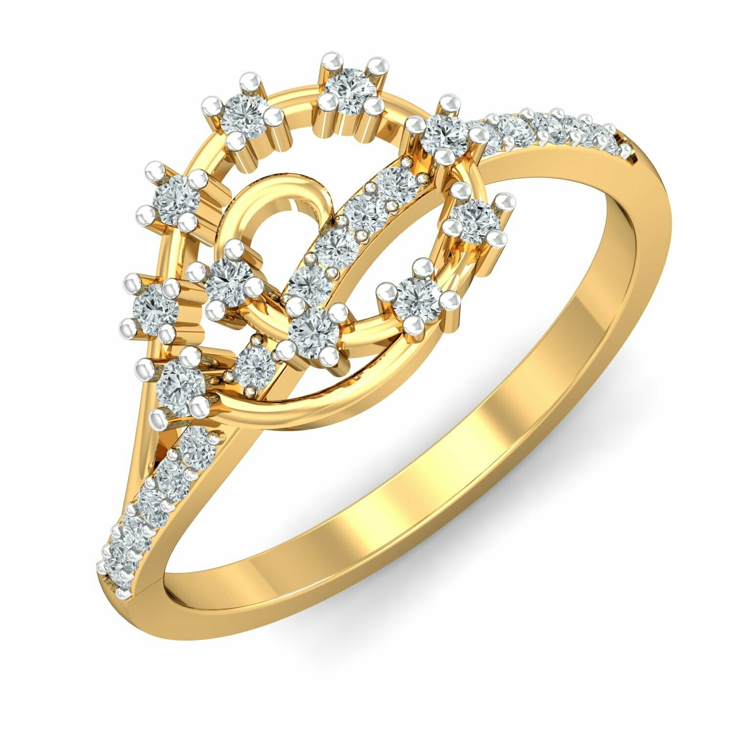 3D CAD jewelry model diamond engagement ring