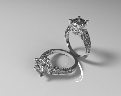 3D CAD Model of Diamond Engagement Ring