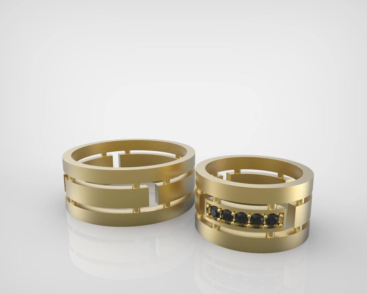 3D Model of Wedding Ring with Diamonds