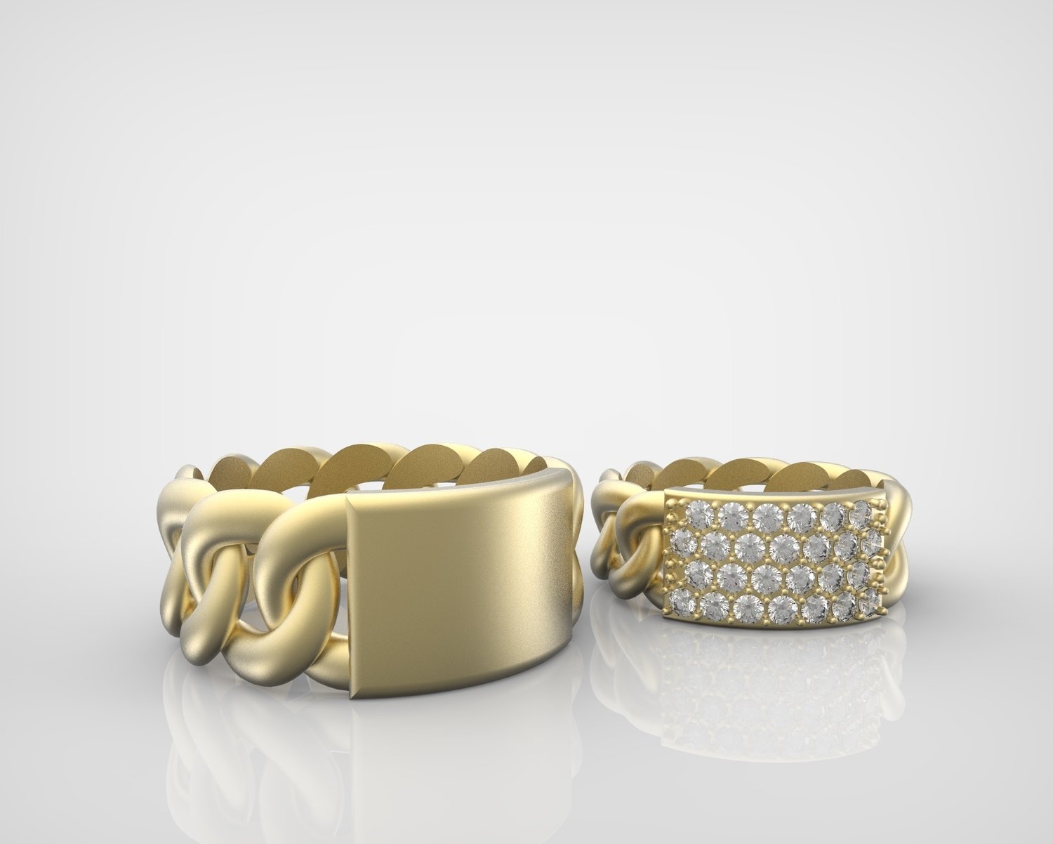 3Д файл модели ювелирных колец с бриллиантами(Пара)