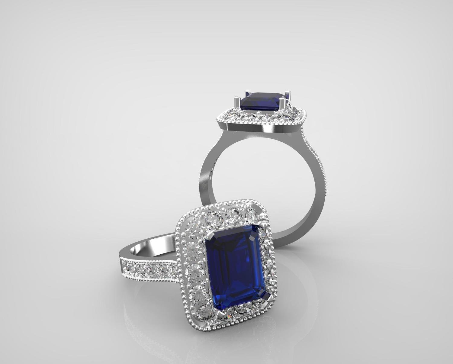 3D CAD Model of Diamond Engagement Ring