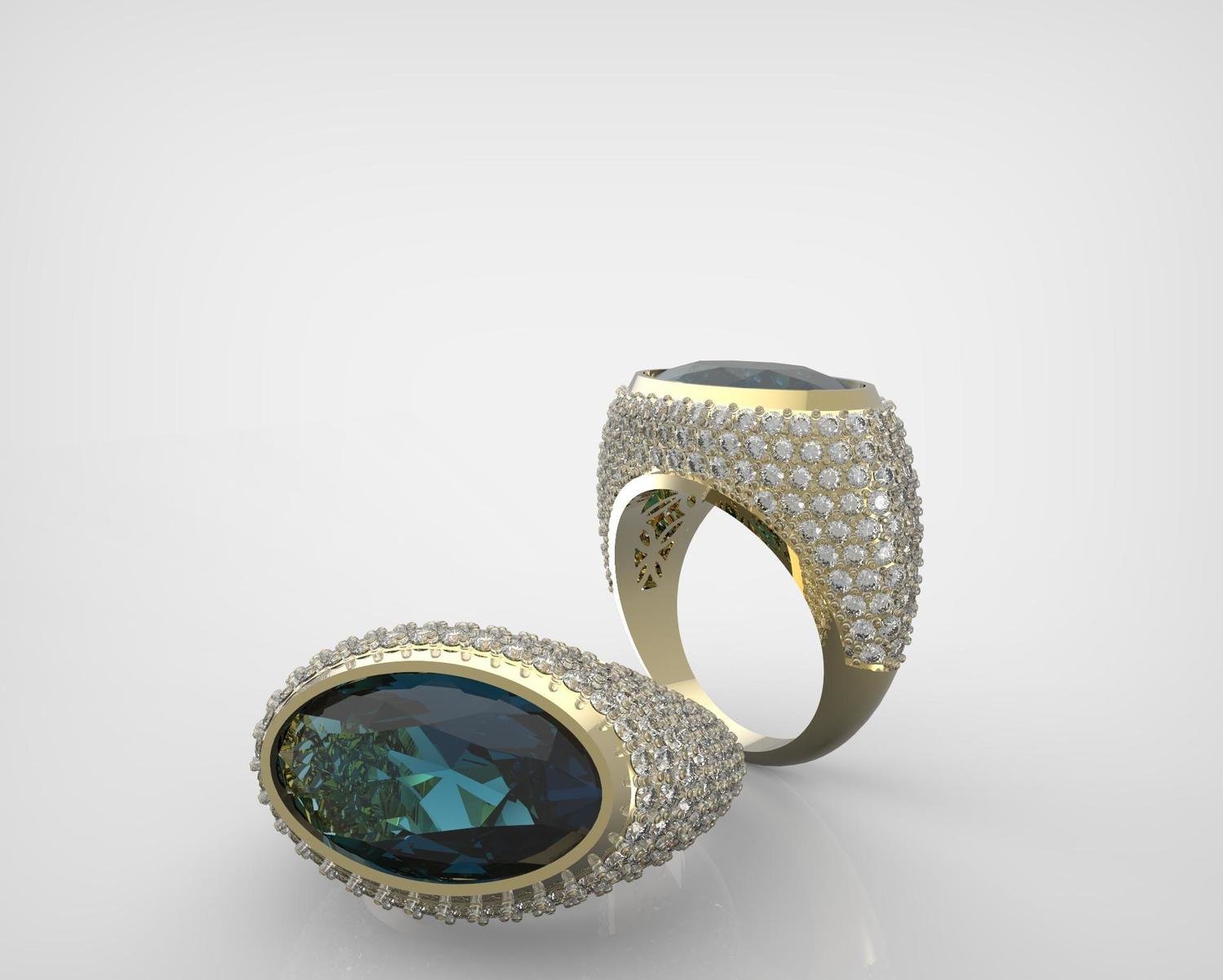 3D CAD Custom Design Model of Diamond Ring