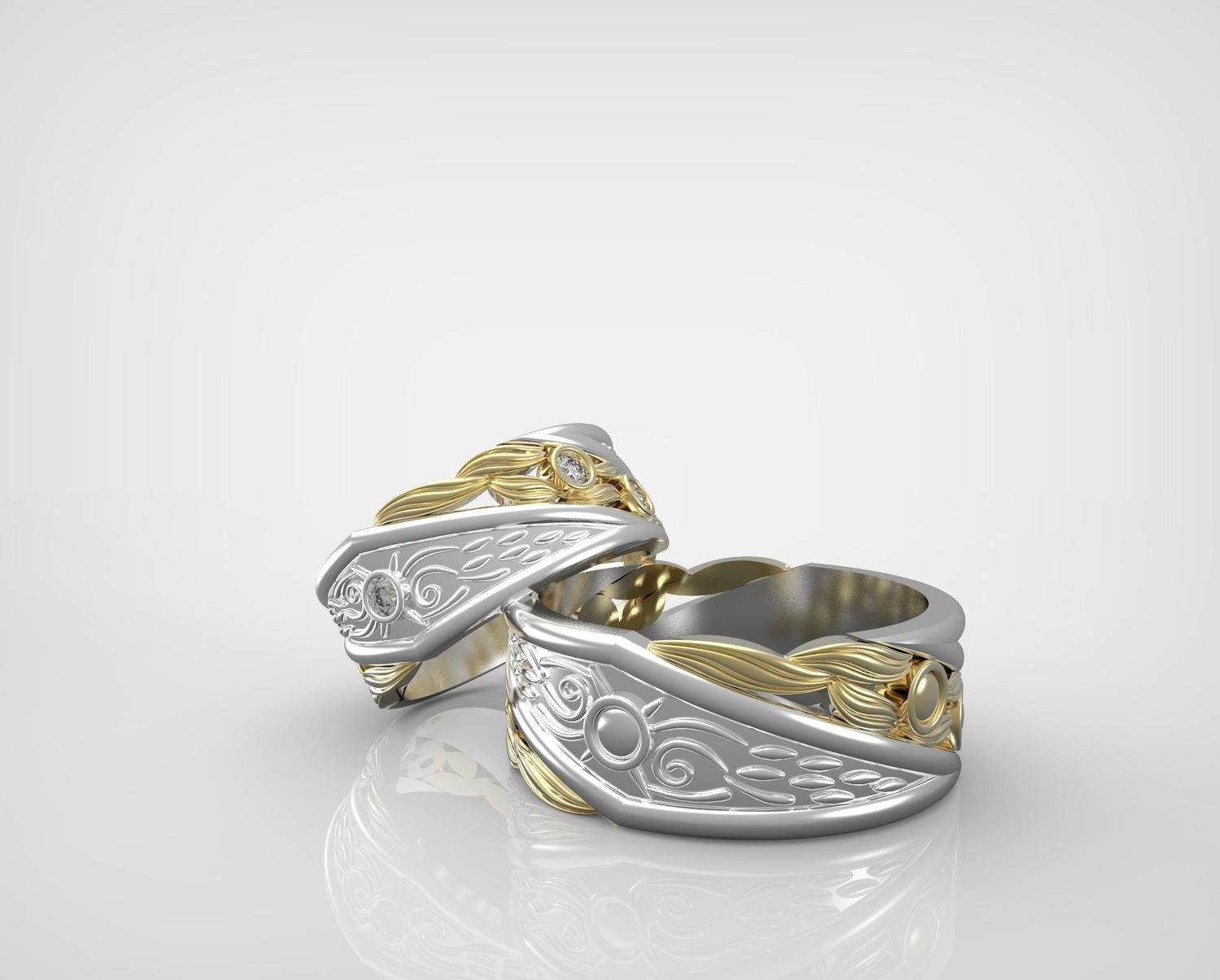 3D CAD Model of Wedding Rings (pair)