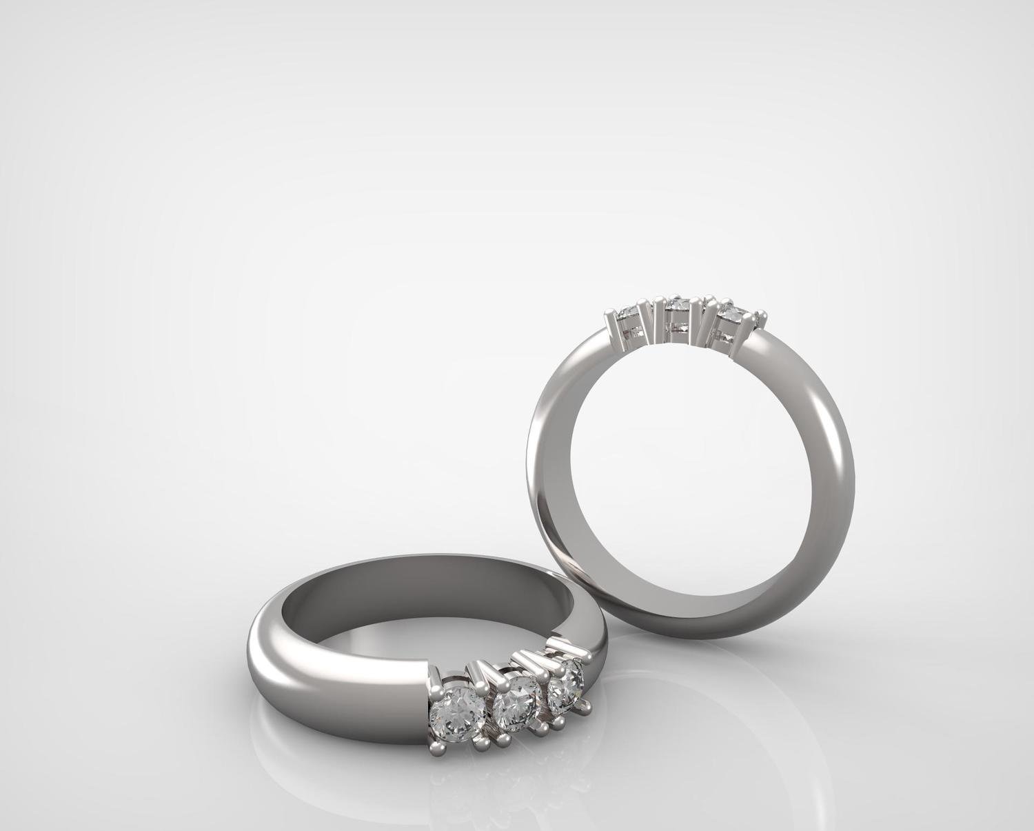 3D CAD Model of Diamond Engagement Ring