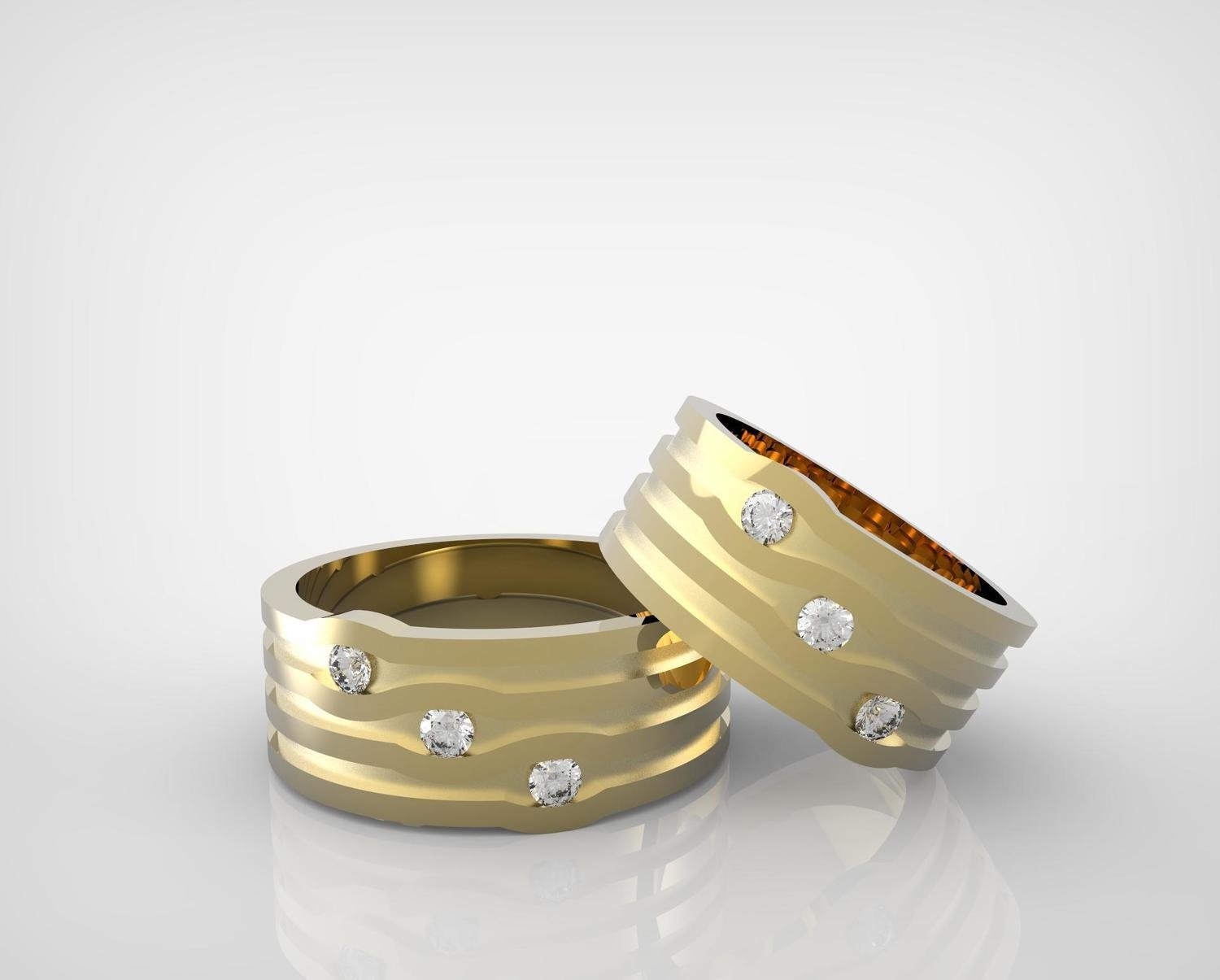 CAD Model of Custom Diamond Wedding Ring