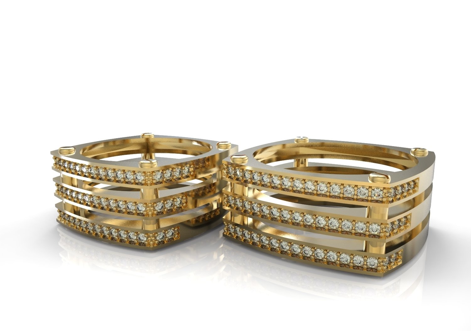 3d Model of Wedding Ring with Diamonds