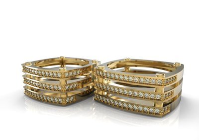 3d CAD Model of Wedding Ring with Diamonds