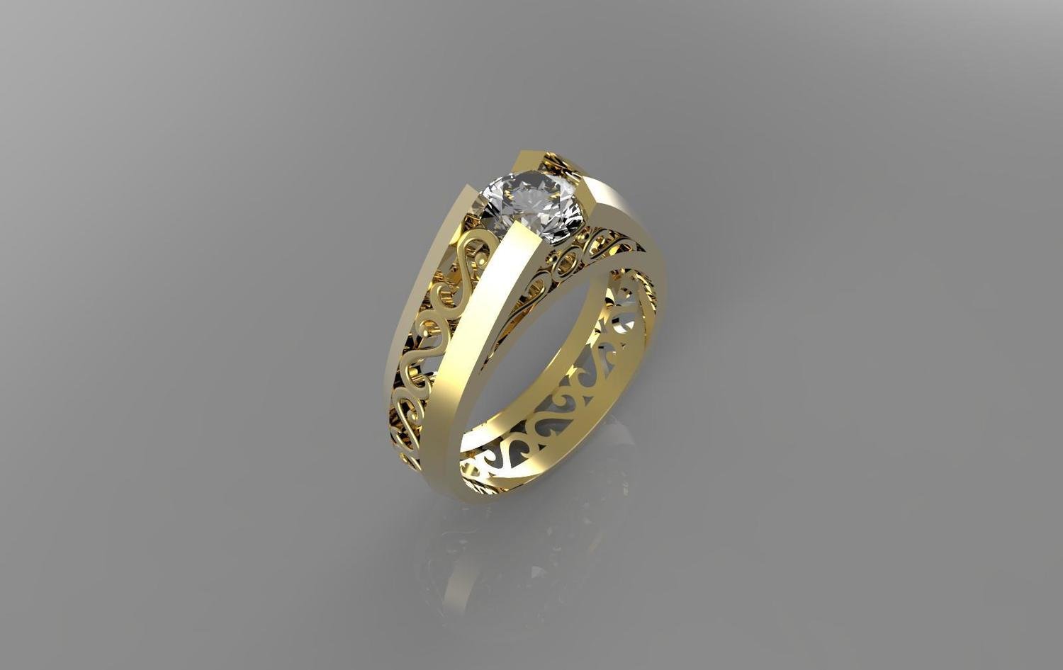 3D CAD Model of Anniversary Ring with  Diamonds