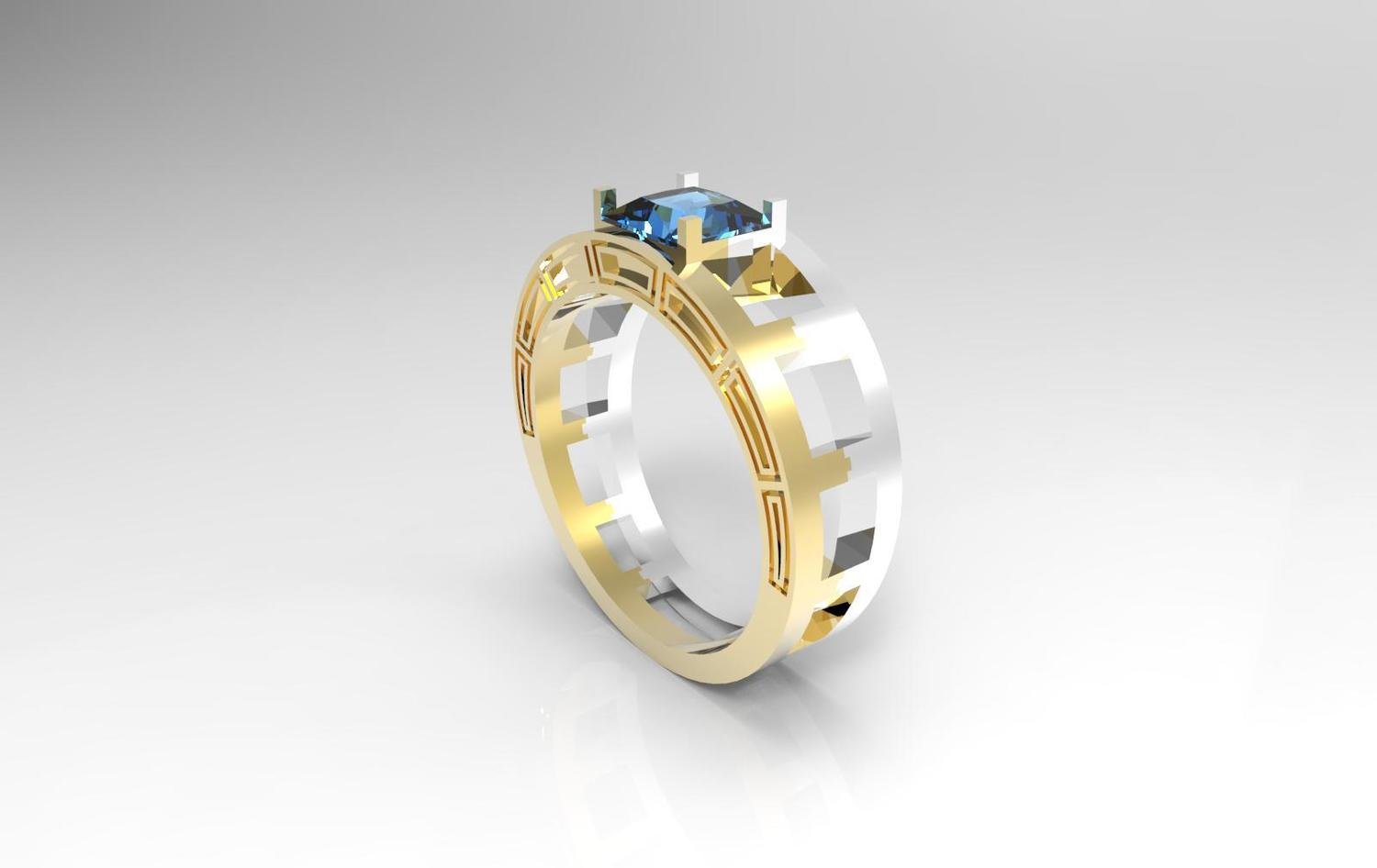 3D CAD Model of Anniversary Ring with Diamond