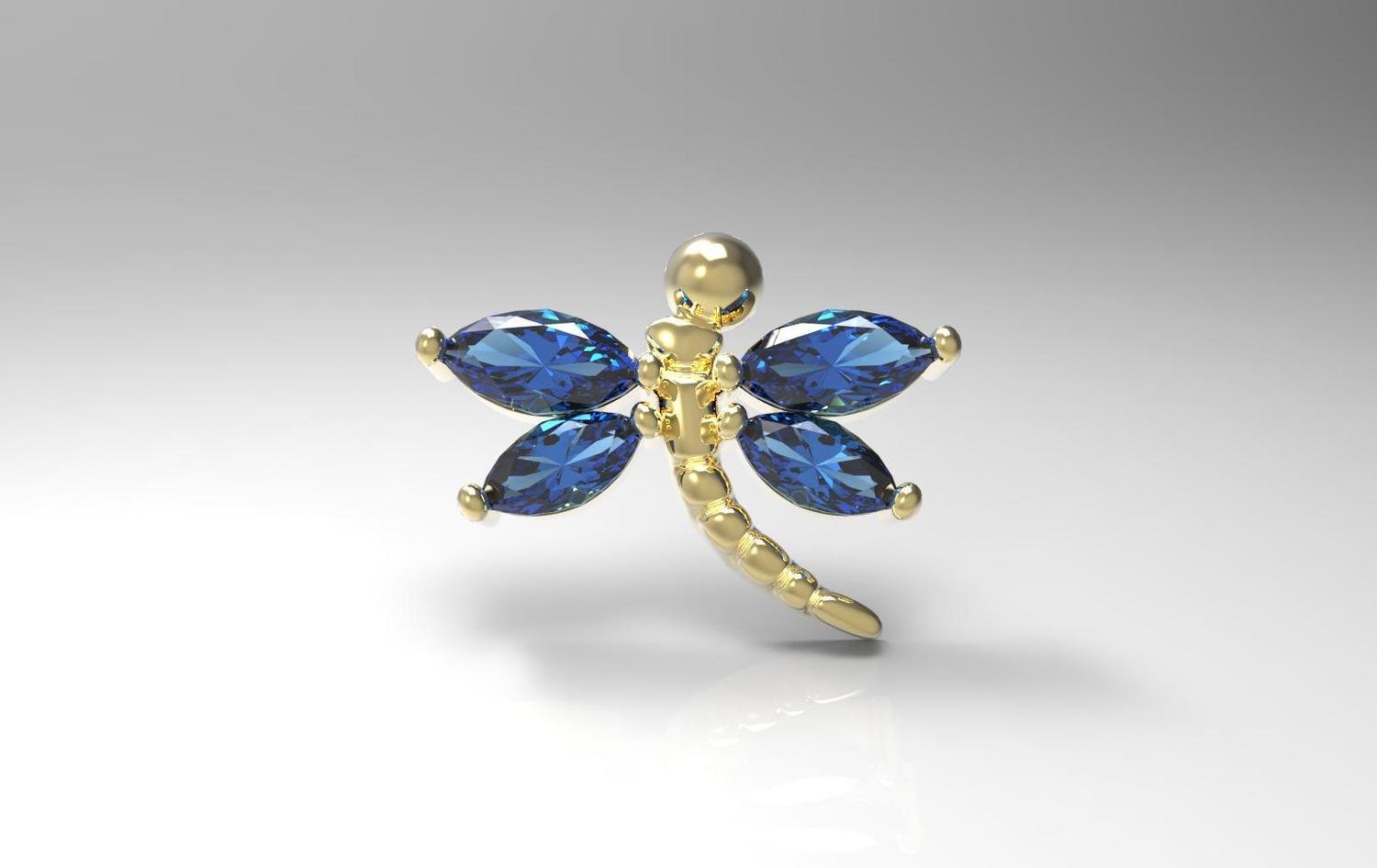 3D Cad Model Of Pendant with Sapphires