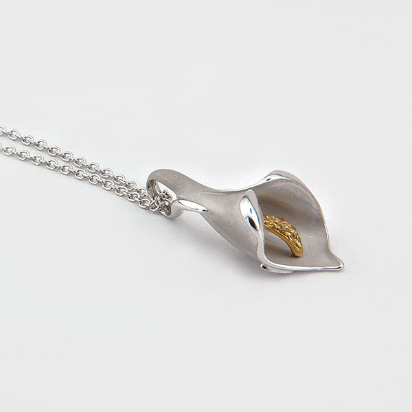 Elegant floral design yellow sapphire pendant