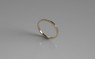 3d jewelry  model of 3 stones wedding ring, (size 8 US)