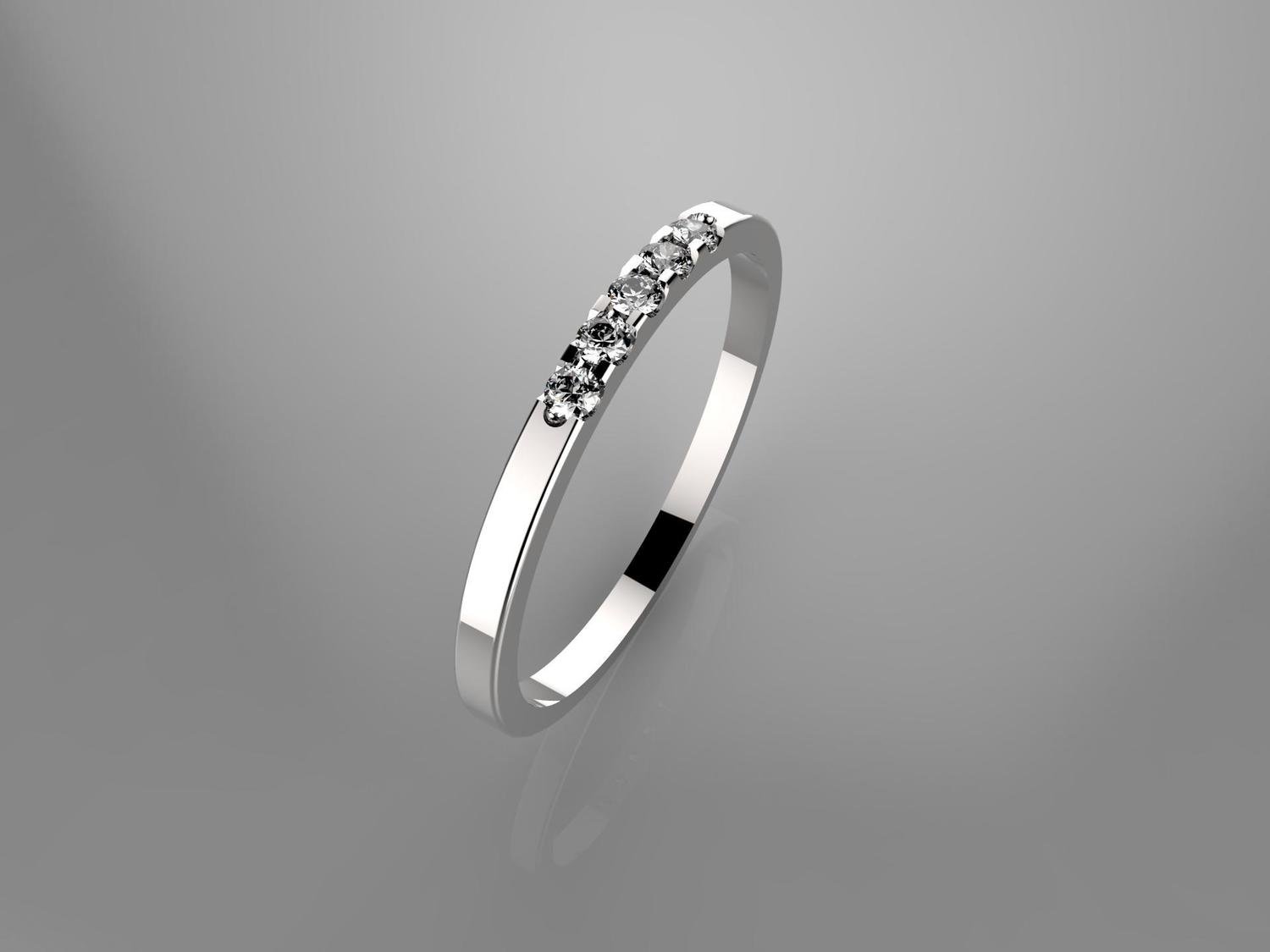 3Д файл модели обручального кольца,5 камней,размер 16.5