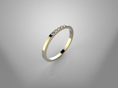 3d jewelry model of 5 stone wedding ring(size 8 US)