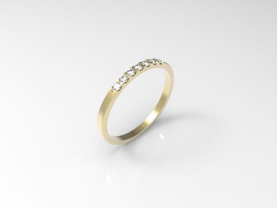 3D jewelry model  of 7 stones wedding ring (size 8 US)
