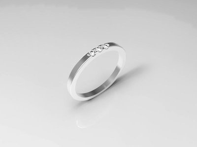 3 stone wedding ring jewelry model (6US)