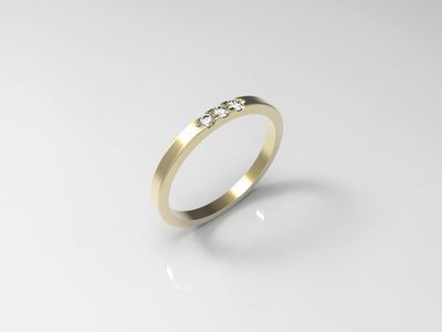 3 stone wedding ring jewelry model (8US)