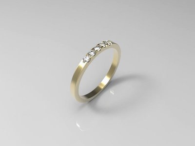 3D jewelry model of 5 stones  wedding ring (Size 6US)