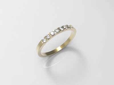 3D jewelry model of 7 stones  wedding ring (Size 8US)