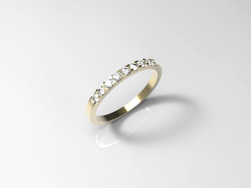 3D jewelry model of 9 stones  wedding ring (Size 6US)