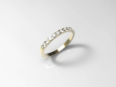 3D jewelry model of 9 stones  wedding ring (Size 6US)
