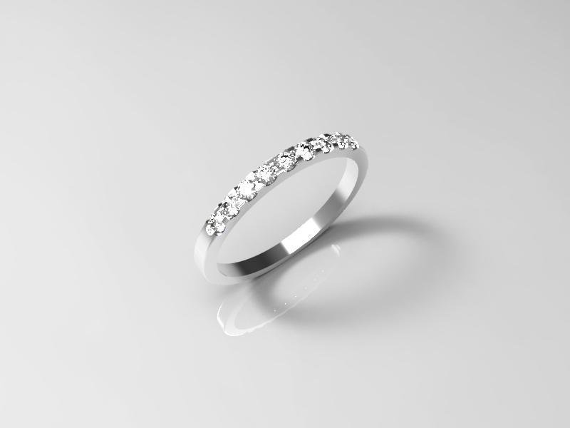 3D jewelry model of 9 stones wedding ring (Size 8US)
