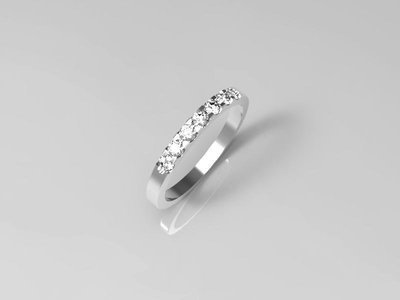 3D jewelry model of 7 stones  wedding ring (Size 8US)