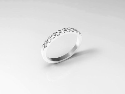 3D jewelry model of 9 stones  wedding ring (Size 6US)