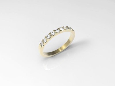 3D jewelry model of 9 stones  wedding ring (Size 8US)