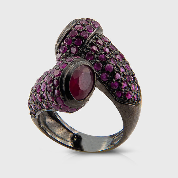 Gemstone ring in sterling silver