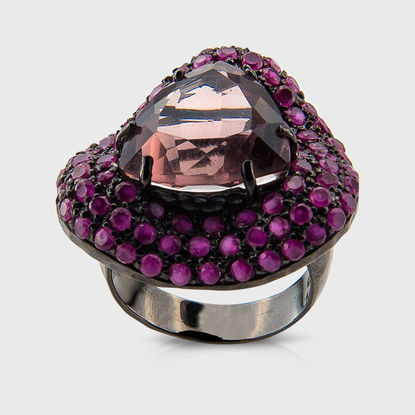 Colored gemstone ring in sterling silver