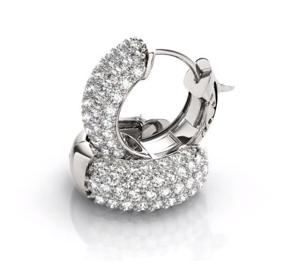 14K GOLD 0.83ct H-I SI3/I1 HOOPS EARRINGS