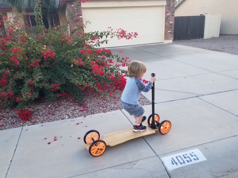 Big Wheel Bamboo Fiberglass Camber Longboard and Skate Handle COMBO