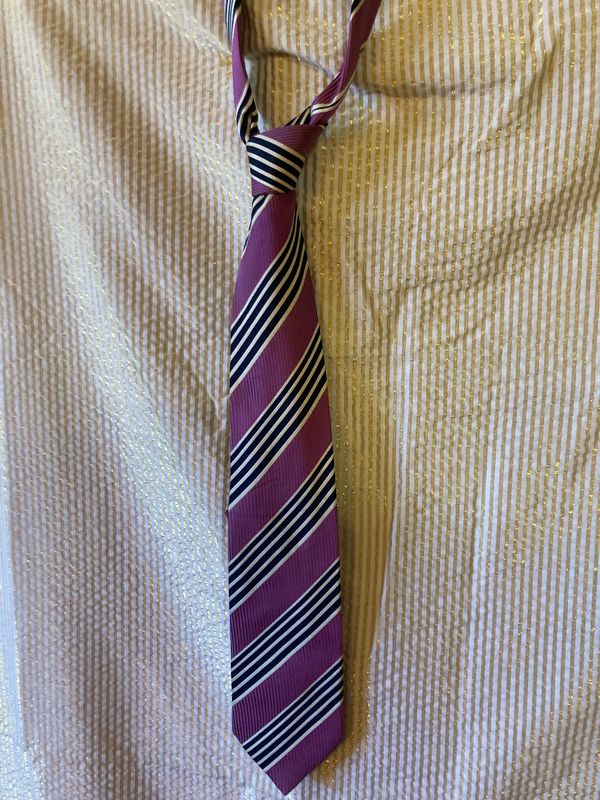 Fioletowo czarno biały krawat